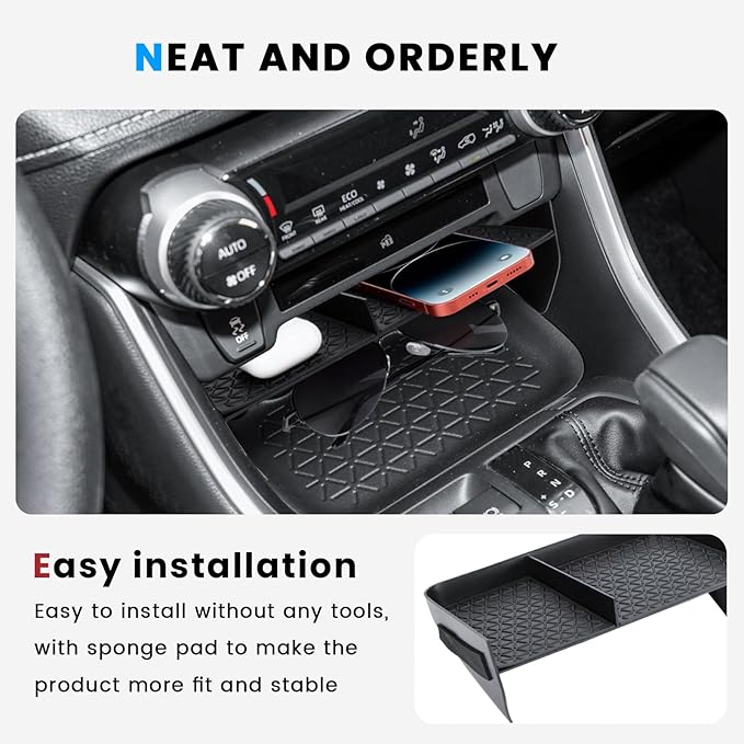 4PCS Center Console Organizer Compatible with 2019-2025 Toyota RAV4 Driver's Drawer Box Insert Secondary Storage Box, Dash Storage Tray Accessories(Not for New 10.5'' Multimedia Display)