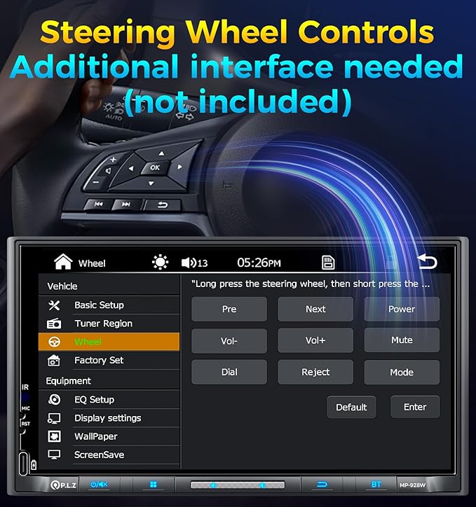 PLZ 7" Wireless Double Din Car Stereo Apple Carplay Radio QLED Screen for Car, Android Auto, Bluetooth 5.3, Fast Charger, 1080P Backup Camera, 4.2 Channel Outputs 240W, 2 Subwoofer