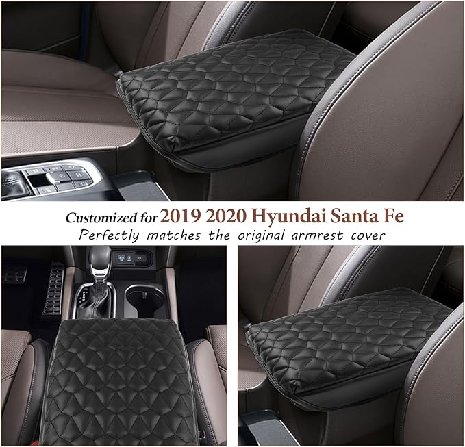 SKTU for 2019 2020 Hyundai Santa Fe Central Console Armrest Pad 2020 Santa Fe TM Seat Box Cover Hyundai Automotive Car Center Console Soft Cushion