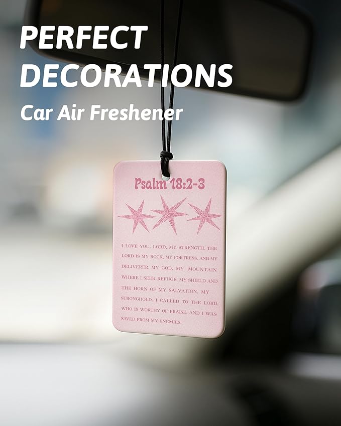 Hot Pink Western Christian Air Freshener 4 Pcs, Christian Angel Bible Verse Cowgirls Hanging Air Freshener for Cars Closet Drawer Books, Religious Car Accessories Mirror Decor for Women