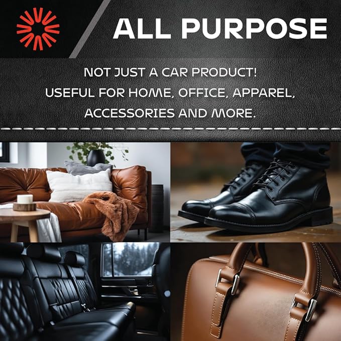 BLAZON Leather & Interior Cleaner + Leather Conditioner COMBO- All-in-one Kit- full car interior cleaner and revitalizing leather conditioner- Auto, Home, Office, Apparel & more
