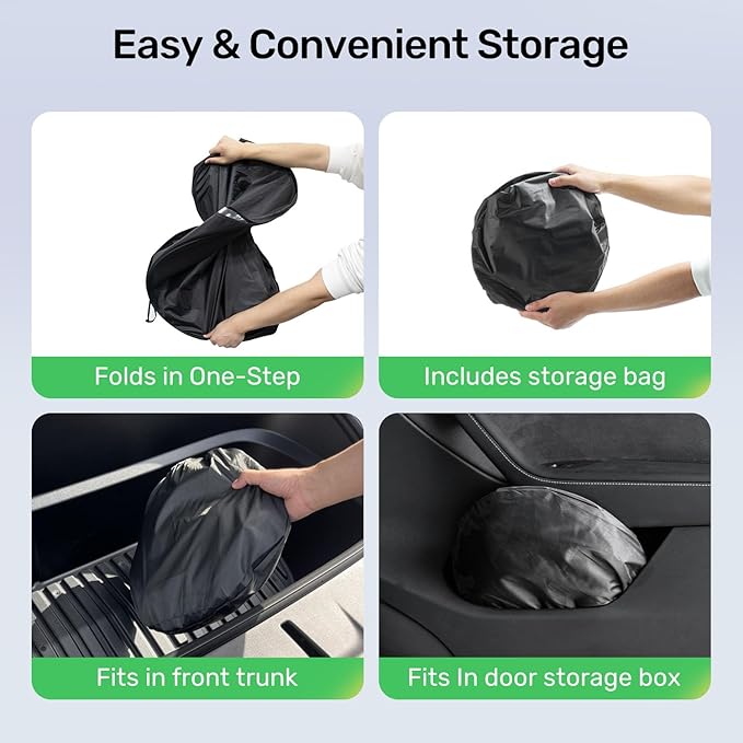 2025 Upgraded Zanch Car Front Windshield Sun Shade- Ultimate UV Protection & Heat Reduction|OEM Design|Innovative No Light Leakage Technology|Fit for Tesla Model Y Juniper