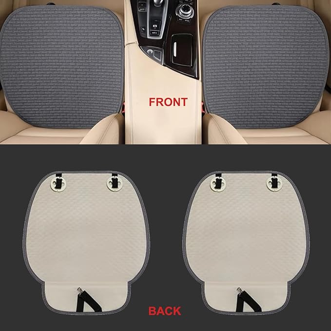 2PCS Car Seat Covers Cushion Pad Breathable Anti Slip Auto Seat Protector Pad with Storage Pocket Universal fit for Most Automotive, Truck, SUV, and Van