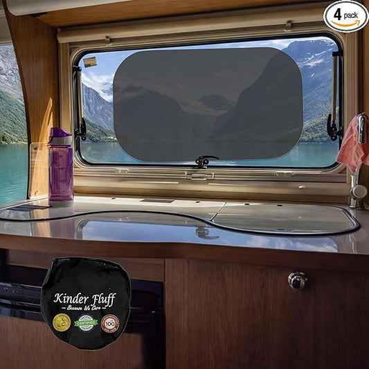 Car Window Shades - Certified 99.79% UVA & 99.95% UVB Sun Protection. Award Winning car Sun Shade for Side Windows. 4 Pack Transparent Shades 25" x 16" - Car Accessories Interior by Kinder Fluff