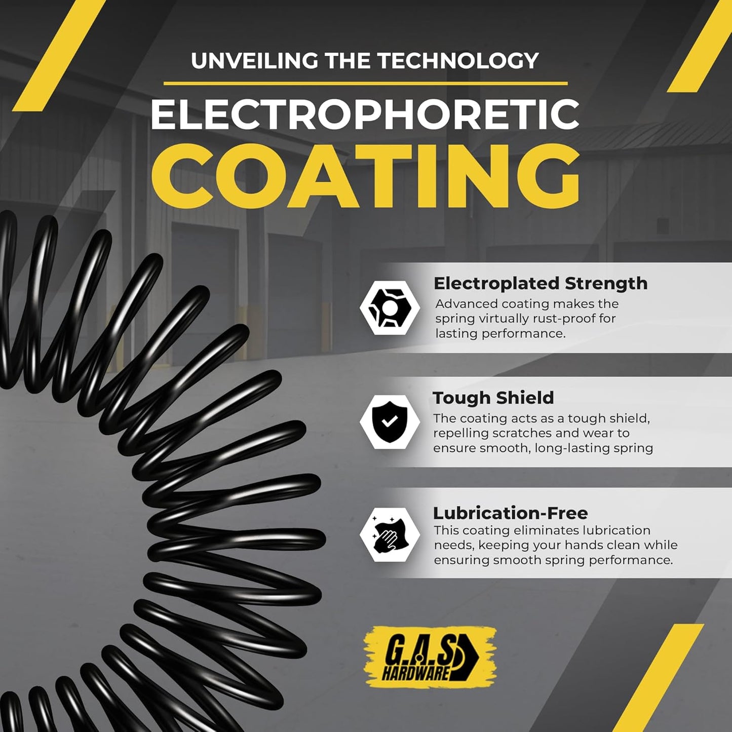 Garage Door Torsion Spring 295x2x48 Torsion Springs for Left Side of Garage Door with 1" Steel Bearing, Gloves, and Winding Bars Precision E-Coating 5-Year Warranty Minimum 30,000 Cycles (Red Cone)