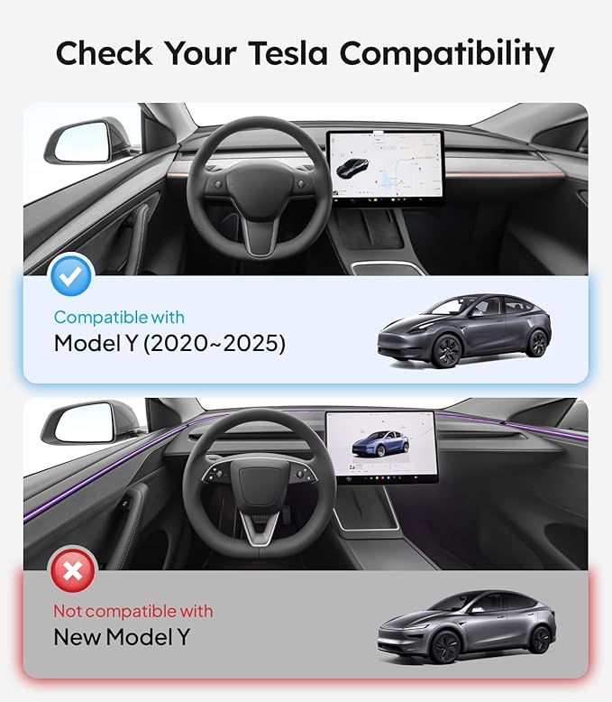 Wigoo Tesla Model Y Sunshade Roof [Never Sag, Nano Ice-Crystal Coatings] 3-Gen Heat Insulation Glass Roof Sun Shade, Accessories for Tesla Model Y 2020~2025, Black