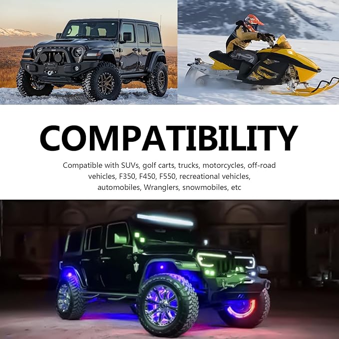 10Pcs LED Rock Lights Underglow Wheel Fender, Multi-Color Wheel Well Lights Waterproof Under Glow Kit for Car Truck SUV Golf Cart Wrangler ATV UTV Offroad - Fender Lighting (Blue)