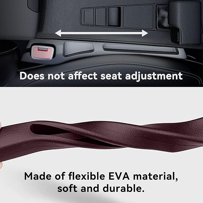 Car Seat Gap Filler Organizer, 2PCS Multifunctional Vehicle Fill Gap Blocker with Storage Slot Between Seat & Console, Anti-Drop Auto Interior Organization, Universal Fit (Red)