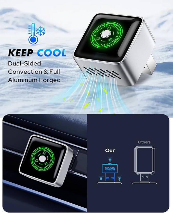 Wireless CarPlay Adapter - 1-Click Multi-Device Switch for Family Rides, Fast Auto Reconnect, CarPlay & Android Auto, iOS 10+/Android 11+, Multifunctional Button, OTA Upgrade