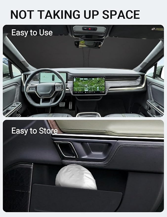 Proadsy 2026 Upgrade Windshield Sun Shade Custom Fit 2015-2025 2026 Mercedes-Benz S-Class Foldable Front Sunshade Protector Sun Visor Blocks UV Rays Keep Car Cooler