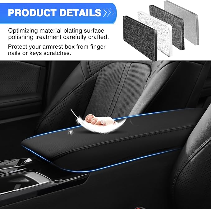 Autorder Center Console Cover for 2025-2026 Toyota Camry Accessories Armrest Cover Anti-Scratch Middle Console Pad Leather Armrest Protector