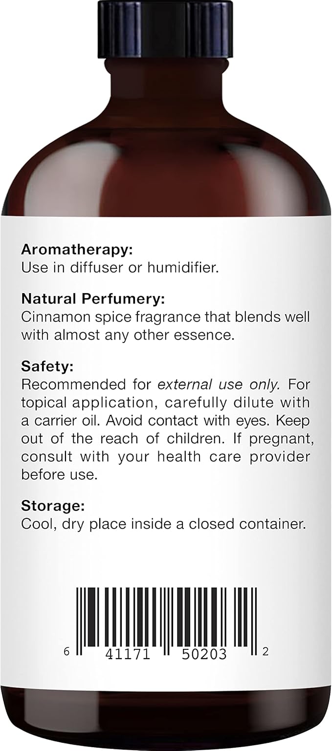 Majestic Pure Essential Oil with Glass Dropper - 100% Pure and Natural - Essential Oils for Diffuser, Aromatherapy, Soap and Candle Making, Cinnamon Essential Oil, Cinnamon Oil, 4 Fl Oz