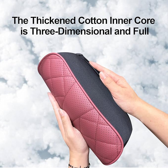 2 Packs Car Neck Pillow for BMW X3 X5 X1 X2 X4 X6 X7 1 2 3 4 5 6 7 Series Car Soft PU Leather Headrest and 100% Memory Foam Car Seat Pillow Head Neck RestCushion Accessories (Red)
