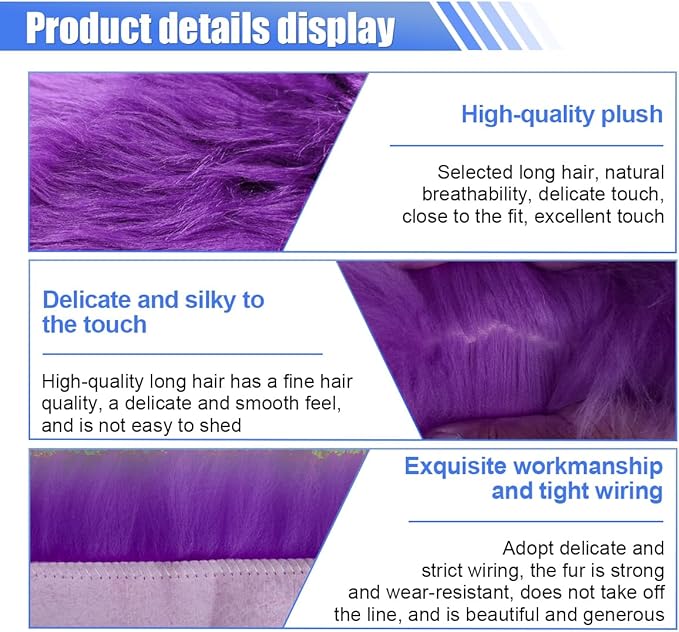 Auto Center Console Cover Pad, 11.81"x 7.87" Warm & Furry Winter Car Armrest Cover, Soft Faux Sheepskin Wool Car Armrest Seat Box Protector Cushion, Universal Interior Accessory (Violet)