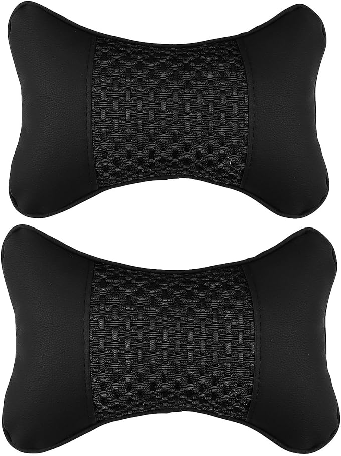 Car Headrest Pillow and Neck Support Cushion 1 Pair Black Neck Rest Pillow for Driving Multifunctional Car Seat Cushion and Lumbar Comfort