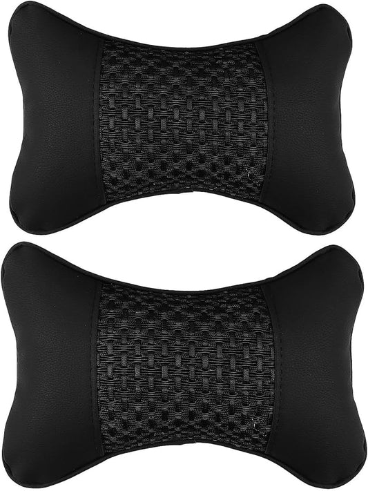 Car Headrest Pillow and Neck Support Cushion 1 Pair Black Neck Rest Pillow for Driving Multifunctional Car Seat Cushion and Lumbar Comfort