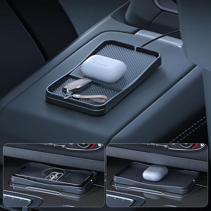 Wireless Car Charger,LOOSAU 15w Fast Charger Car Wireless Chargers Charging pad Non Slip Car Wireless Phone Charger for iPhone 17/16/15/14/13/12 Pro Max, for Samsung S23 S22 S20 Android