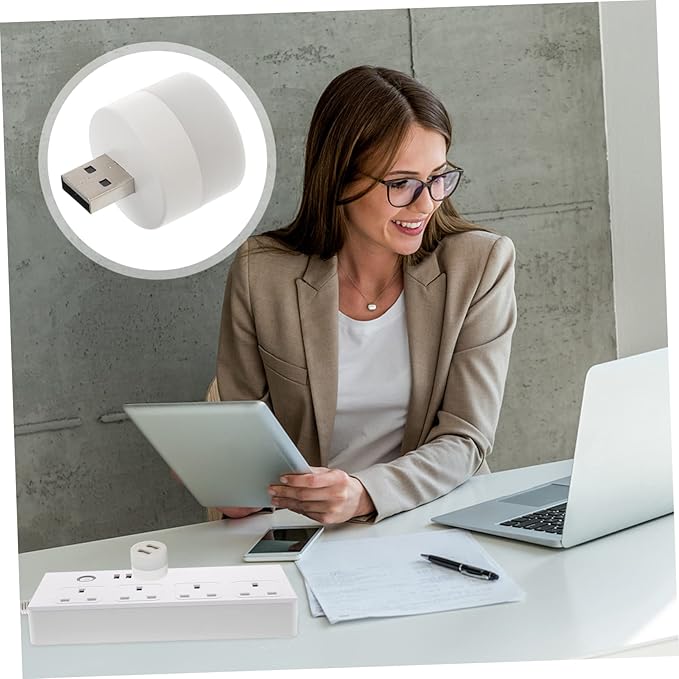 Cabilock 2pcs USB Night Light Dock Holder Hub Ports USB Extender Portable Atmosphere Light for Home Hotel Car