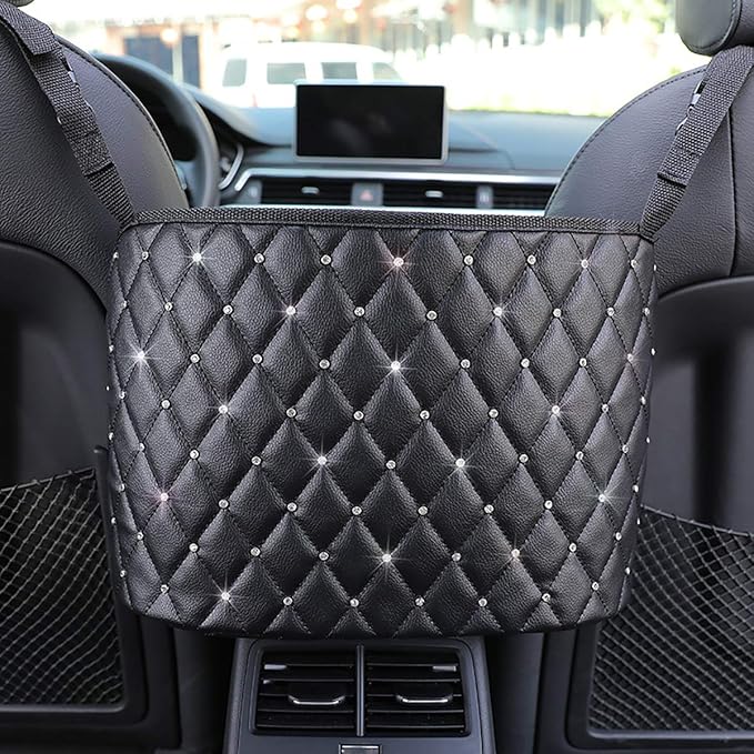 Car Pocket Handbag Holder Purse Hook for Car Leather Seat Back Organizer Holder Barrier of Backseat Pet Kids for Car Handbag Holder Between Two Seats of Car
