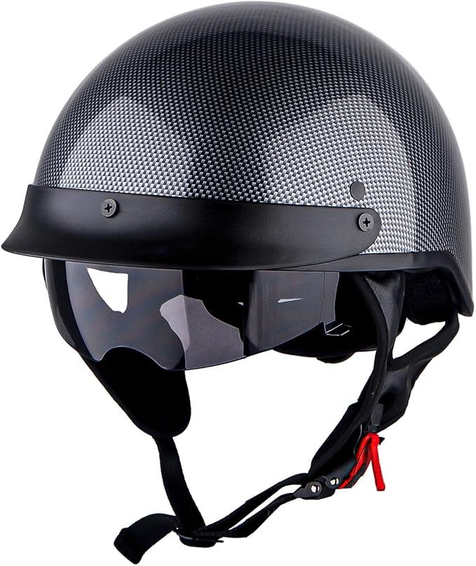 1Storm Motorcycle Half Face Helmet Mopeds Scooter Pilot with Retractable Inner Smoked Visor