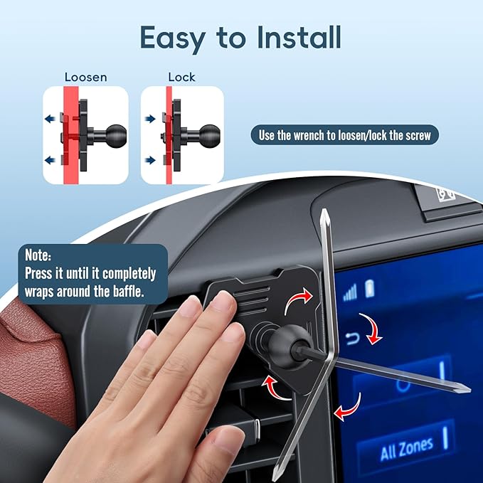 Car Vent Magnetic Phone Mount Compatible with 2021-2026 Ford F-150, 2022-2026 F-150 Lightning XL & PRO,2023-2026 Ford Super Duty, Metal Cell Phone Holder Cradles Bracket Stand for All Smartphones