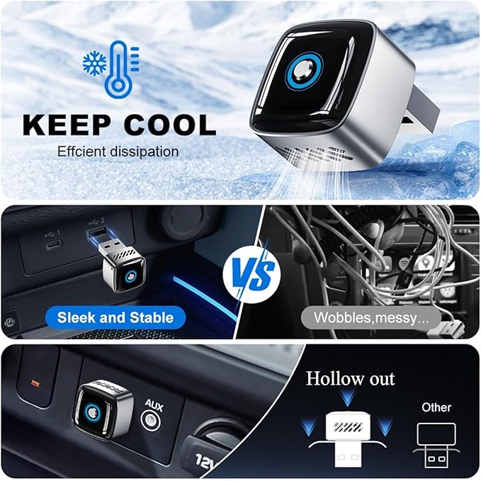 Car Play Wireless Adapter for Apple iPhone iOS 10+ & Cars from 2015+ Android 11+ Android Auto, Plug & Bluetooth Connect 2-in-1 Adapter Convert Wired to Wireless Dongle carplay (Metal Silver)
