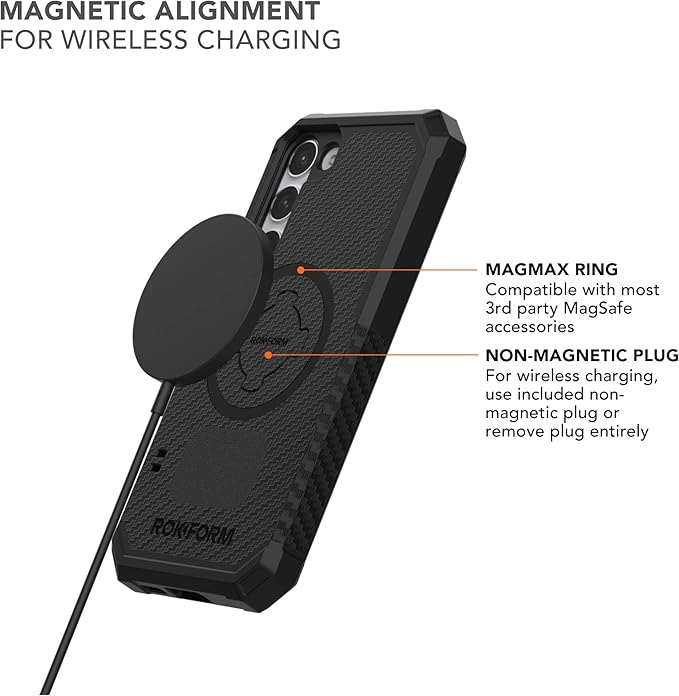 Rokform - Galaxy S23 Plus Case, Rugged Series, Magnetic Case with Twist Lock, Drop Tested Armor (Black)