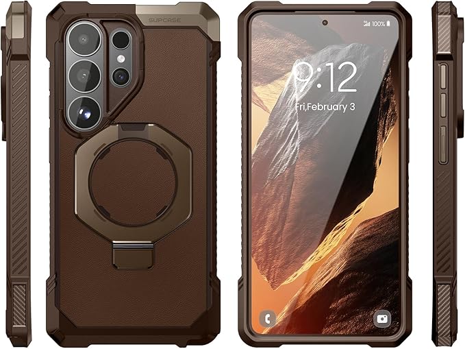 SUPCASE for Samsung Galaxy S26 Ultra Case with Kickstand (Unicorn Beetle Grip), [Wireless Charge Compatible] [Military-Grade Protection] Heavy-Duty Magnetic Phone Case for S26 Ultra 6.9 Inch, Brown