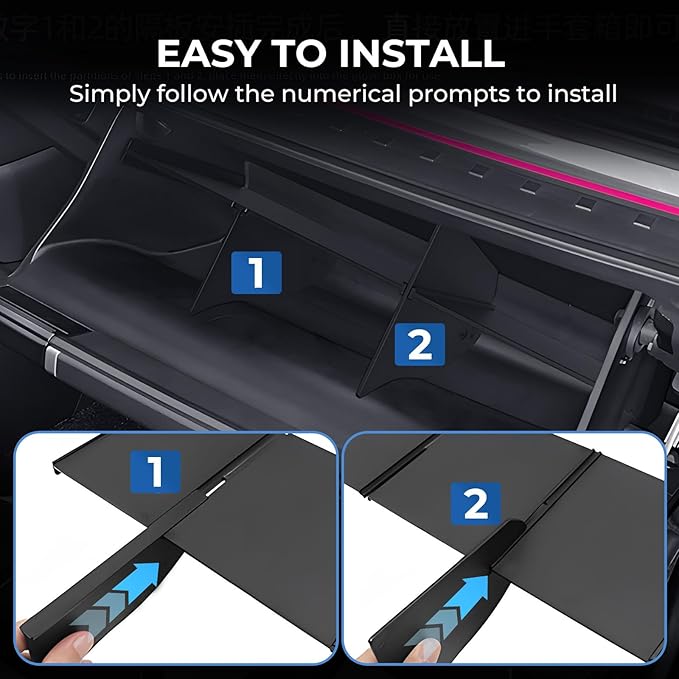 Glove Box Organizer Compatible with Hyundai Santa Fe 2026 2025 2024, Interior Accessories Glove Box Compartment Insert Storage Dividers for 2024-2026 Santa Fe, Black