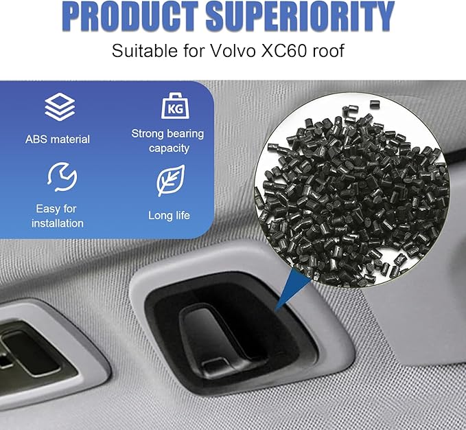 2 PCS Car Roof Hooks, Multifunctional Storage for Clothe Bag Umbrella, Interior Suspension Hanger Hook OEM# OC05076 OC05075, Compatible with Volvo XC60 XC90 XC40 V90 S90 V60 S60 (Black)