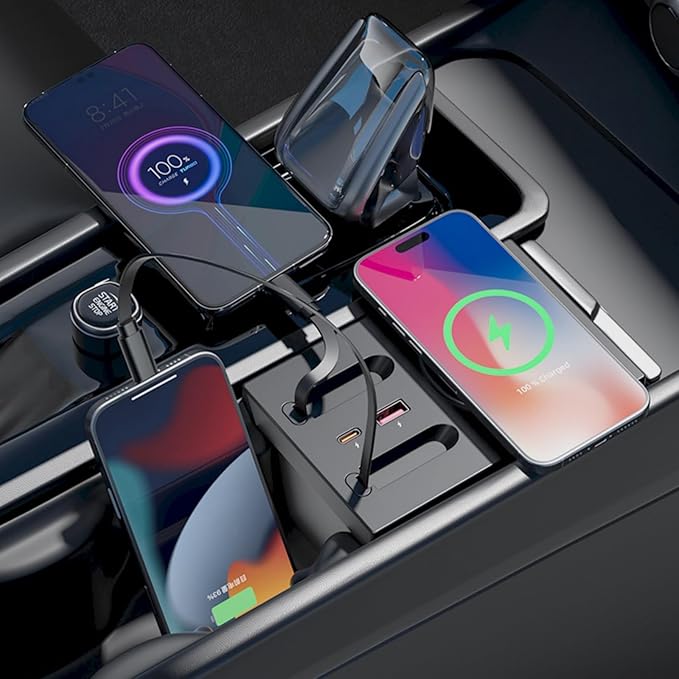 XBERSTAR Wireless Car Charger for Volvo XC60 XC90 S90 S60 V90 USB C Car Fast Charging Adapter