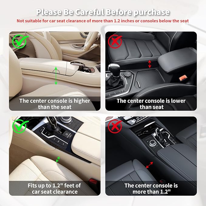 Kwak's Car Seat Gap Filler Organizer (2PC) – Fits 0.2"-1.2" Gap Premium Leather Car Console Organizer for Phone/Keys – Universal Front Seat Organizer for Car SUV Truck (Red)