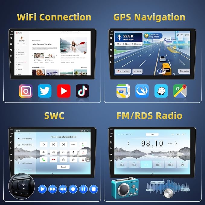 [Qualcomm 8Core] 4+64G Car Radio for Chevy Colorado/GMC Canyon 2015-2018 Base Mode (Low-end), Android 15 9-inch Touch Screen CarPlay Android Auto/6GHz WiFi/Bluetooth 5.0/1280 * 720P/DSP/EQ/FM/RDS/GPS