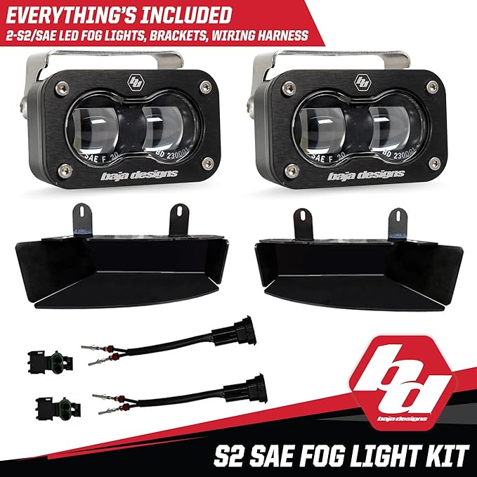 Baja Designs S2 LED SAE Fog Pocket Light Kit for Dodge Dodge Ram 2500/3500 2019+
