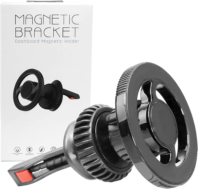 Magnetic Car Phone Holder, N55 Strong Magnets, 360° Rotation Dashboard Magnetic Phone Holder for Car, Folding Car Magnet Phone Mount for iPhone 16 15 14 13 Pro Max (Round-3)