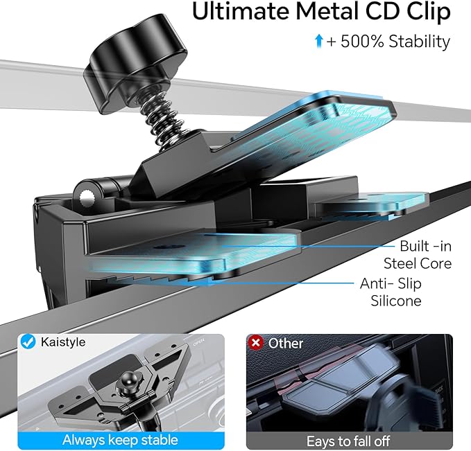 Kaistyle for Magsafe CD Phone Holder for Car【20 Strong Magnets】Magnetic CD Player Phone Mount for Car Phone Holder CD Slot Mount,CD Slot for iPhone 16 15 14 13 12 Pro Max Plus MagSafe Case All Phones