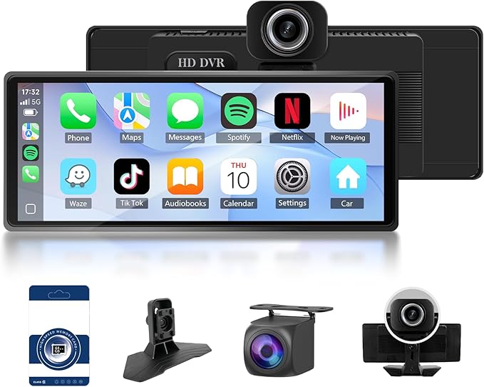Wireless CarPlay & Android Auto – Effortlessly Connect Your iPhone or Android Device for Seamless Smartphone mirroring, Navigation, and app Control Without Cables.