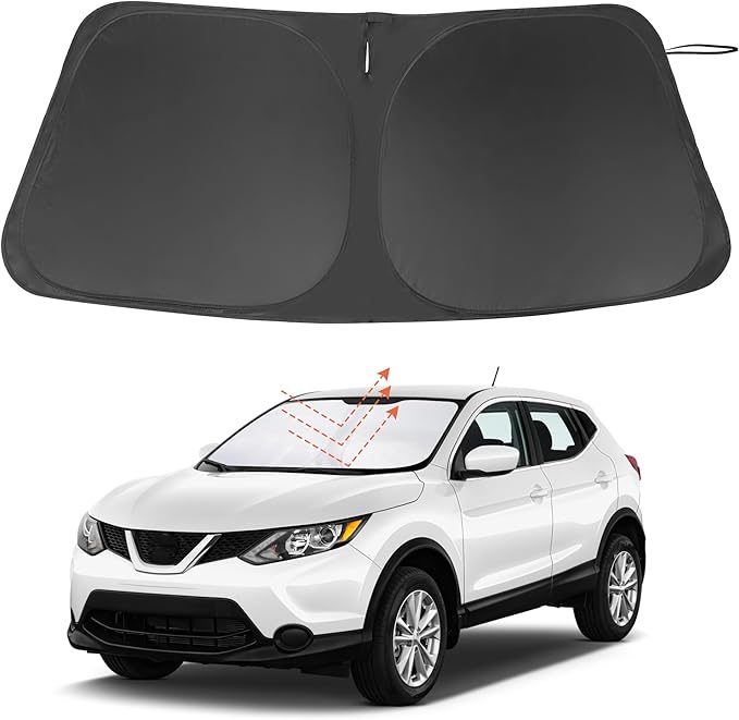 Windshield Sun Shade Custom Fit for 2017-2024 Nissan Rogue Sport (Not for Rogue) Accessories Foldable Sunshade Sun Blocker Protect Car from Sun Rays & Heat Damage Keep Car Cooler