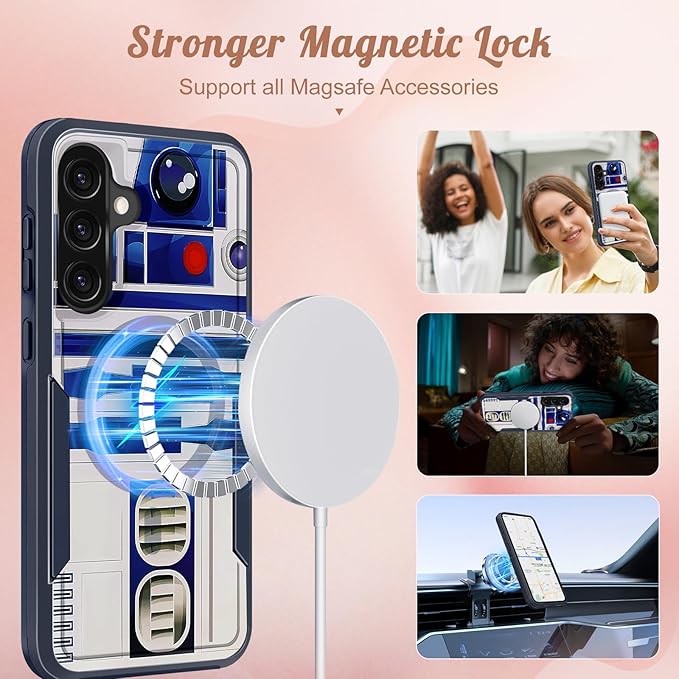 for Samsung Galaxy A36 5G Phone Case - Compatible with MagSafe Women Girls Boys Cute Magnetic Protective Cover Cool Blue Unique Heavy Duty Shockproof Design for Samsung A36 5G Cases 6.7"