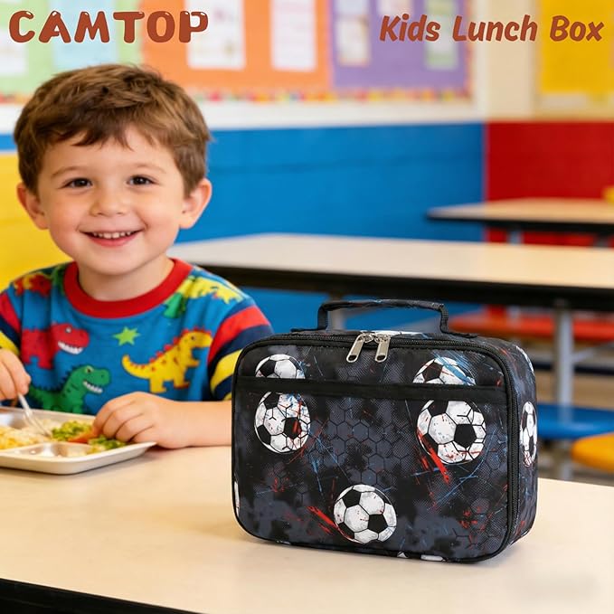 CAMTOP Lunch Box Kids Boys Insulated Lunch Cooler Bag Reusable Lunch Tote Kit for School Travel