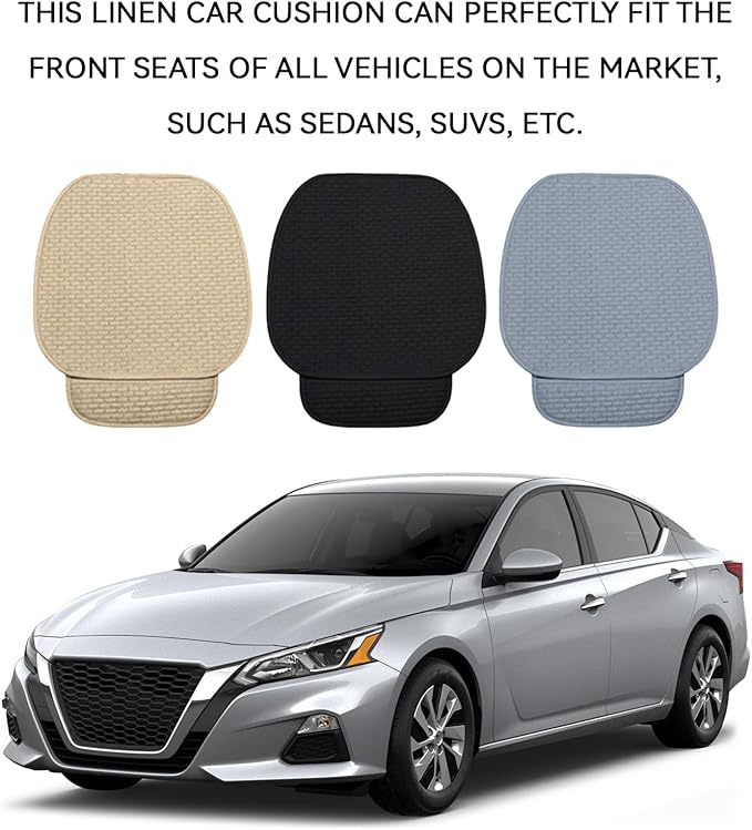 2PCS Car Seat Cushion Covers, Car Seat Cover Pad Front Bottom Protector Mat with Storage Pocket, Breathable Comfortable Auto Front Cushion Pad Mat for Most Vehicle and Office Accessories(Black)