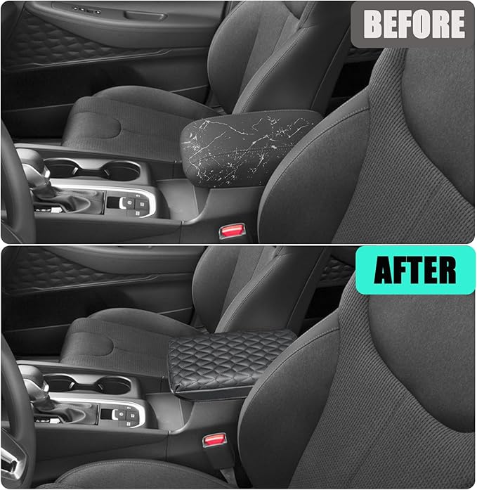 Center Console Cover for Santa Fe 2019 2020 2021 - Soft Armrest Pad Middle Console Cover Protector Cushion for Hyundai Santa Fe 2019 2020 2021 Interior Accessories