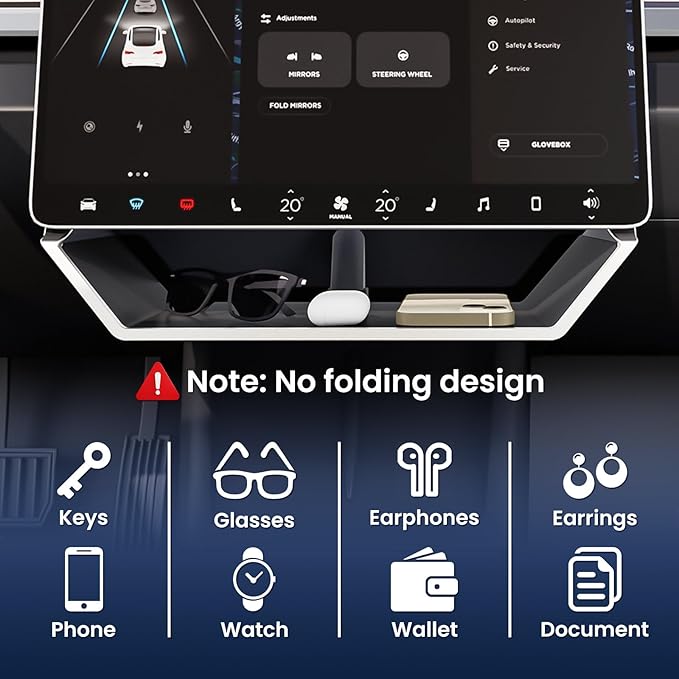 for Model Y Juniper Under Screen Storage Organizer 2025-2026 Upgrade, Model 3 Highland Center Console Organizer Tray 2024-2026 for Tesla Model Y Juniper Accessories, Black