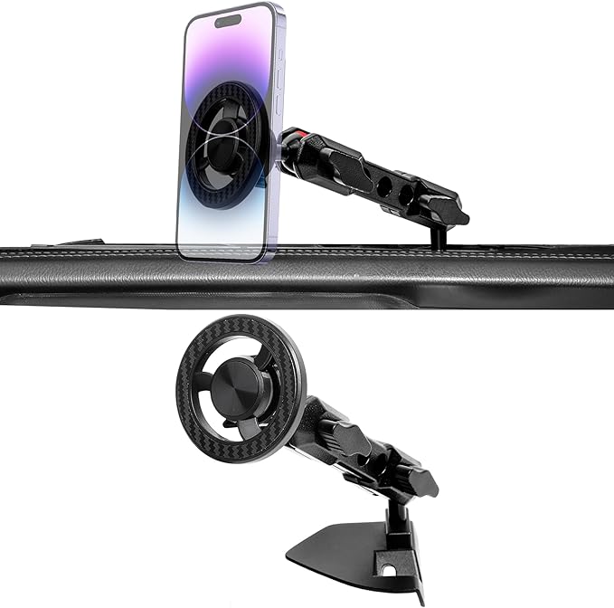 Magnetic Phone Mount Holder for 2018-2023 Jeep Wrangler JL 4XE Gladiator JT, for Magsafe iPhone 12-17 Series Accessories, 360° Adjustable, One-Hand, Off-Road Stable, No Darill Easy to Install