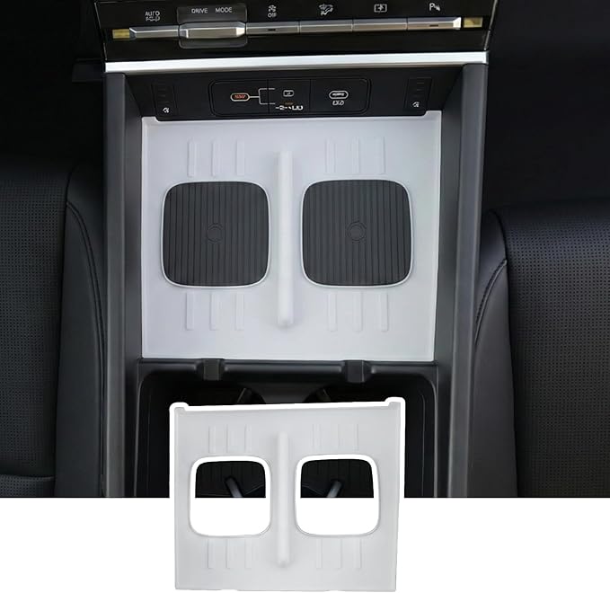 Wireless Charging Mat Compatible with 2024-2026 Hyundai Santa Fe Center Console Anti-Slip Protector Wireless Charging Silicone Pad for 2025 Santa Fe Accessories (White)