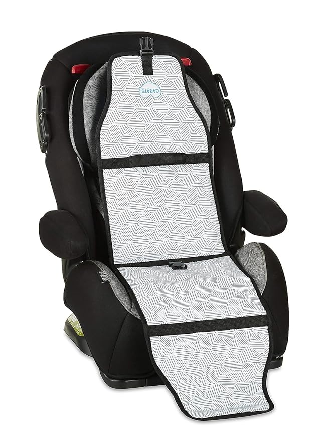 Car Seat Cooling Pad for Babies, Toddlers, and Kids - Comfortable and Durable Cooling Pad for Hot Summer Days - One Size Fits All, Black and White