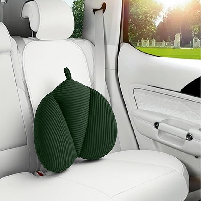 Lumbar Support Pillow for Recliner, Back Support Pillow for Office Chair, Back Cushion with Shredded Foam for Back Pain Relief & Reading, Lumbar Cushions for Couch, Sofa Seat, Car, Green