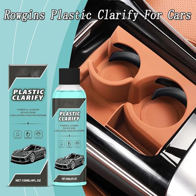 Plastic Clarify For Cars, 120ML Waterless Plastic & Trim Restorer Spray, Scratch Remover and Black Trim Restorer for Interior & Exterior Plastic, Rubber, and Vinyl Surfaces (3pcs)