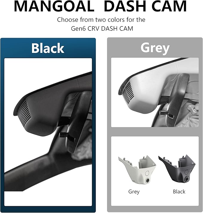 Mangoal 4K Honda CRV Dash Cam Custom fit for Gen6 CR-V & CR-V Hybrid 2023-2026(Black)(Model B), Integrated OEM Look, UHD 2160P Video, WiFi & App, 64GB Card
