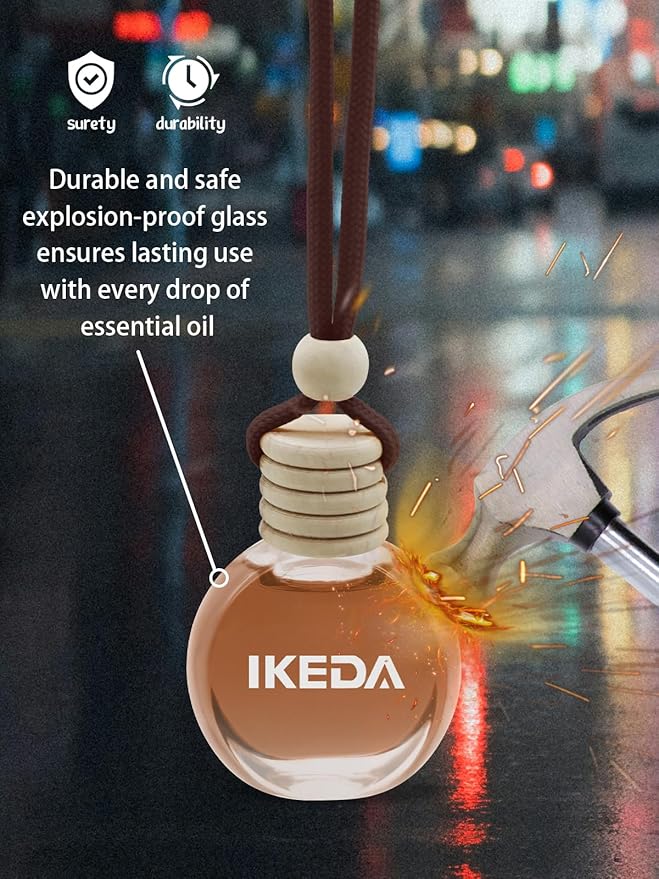 Ikeda Car Air Freshener: Hanging Car Smell Air Freshener | 10ml Hanging Car Perfume | Long Lasting Fragrance | Strong Scents Diffuser for Auto Home (Coffee)